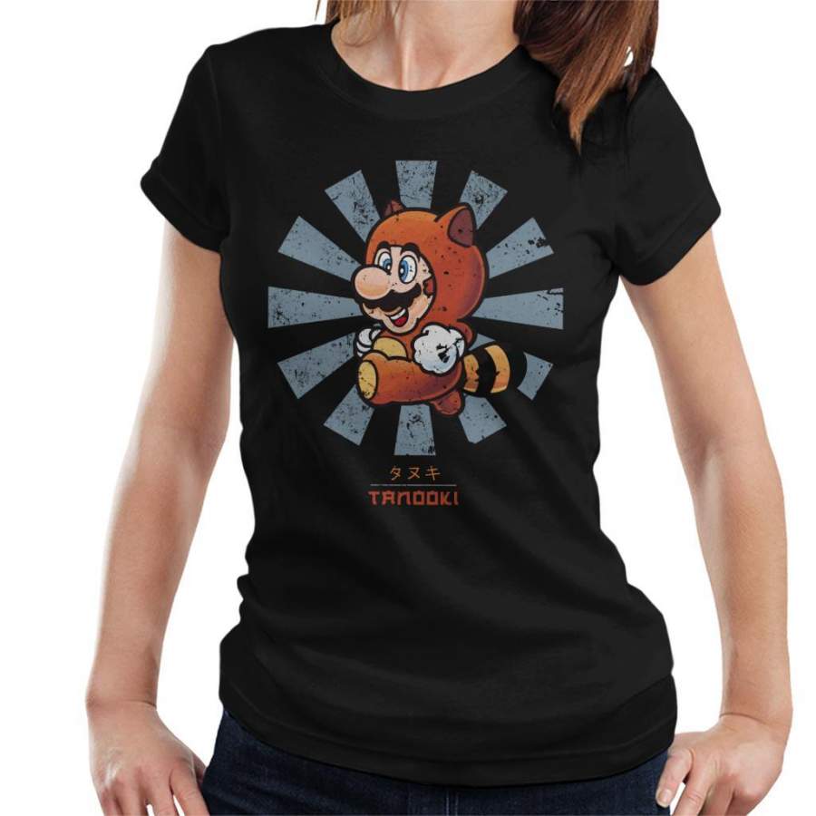 Super Mario Tanooki Retro Japanese Women’s T-Shirt