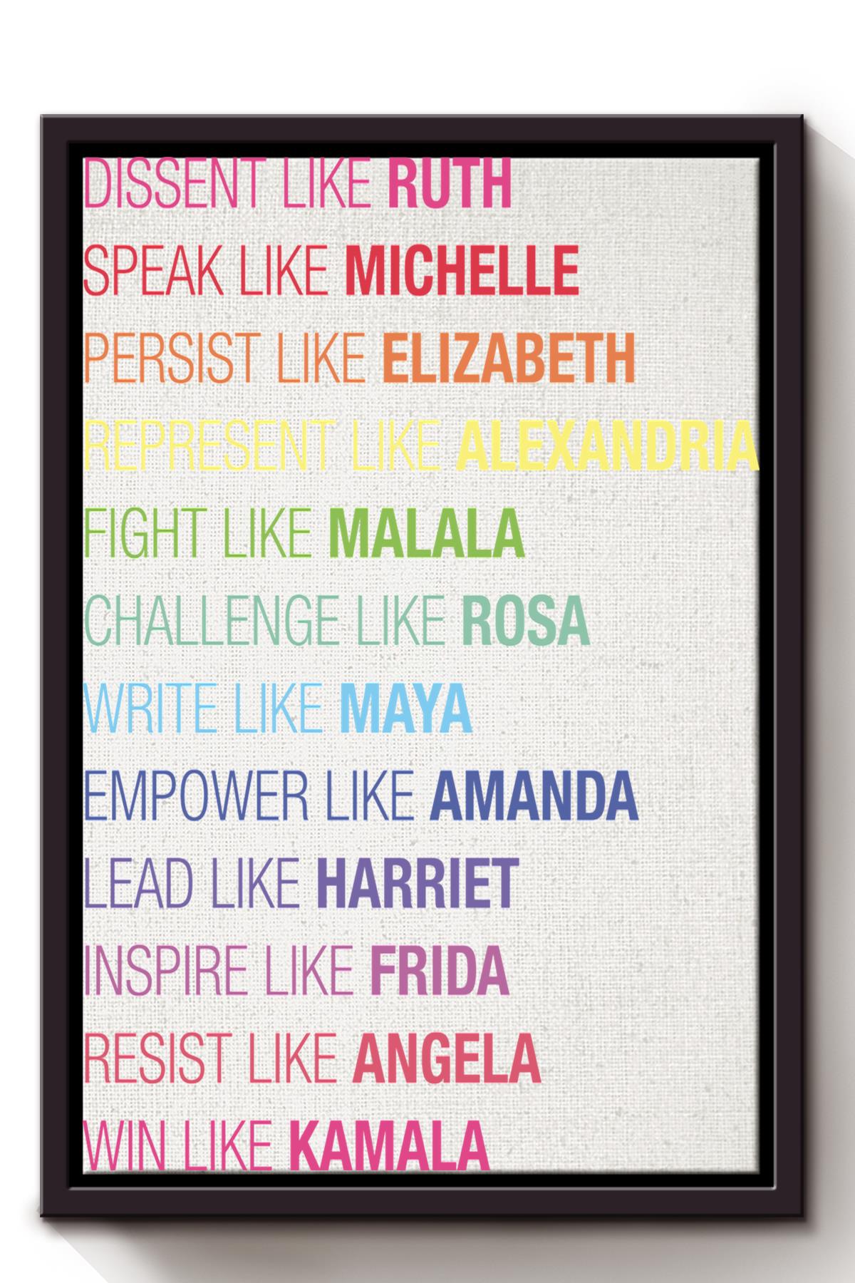 Act Like Powerful Women Feminism Wall Art For Home Decor Framed Matte Canvas