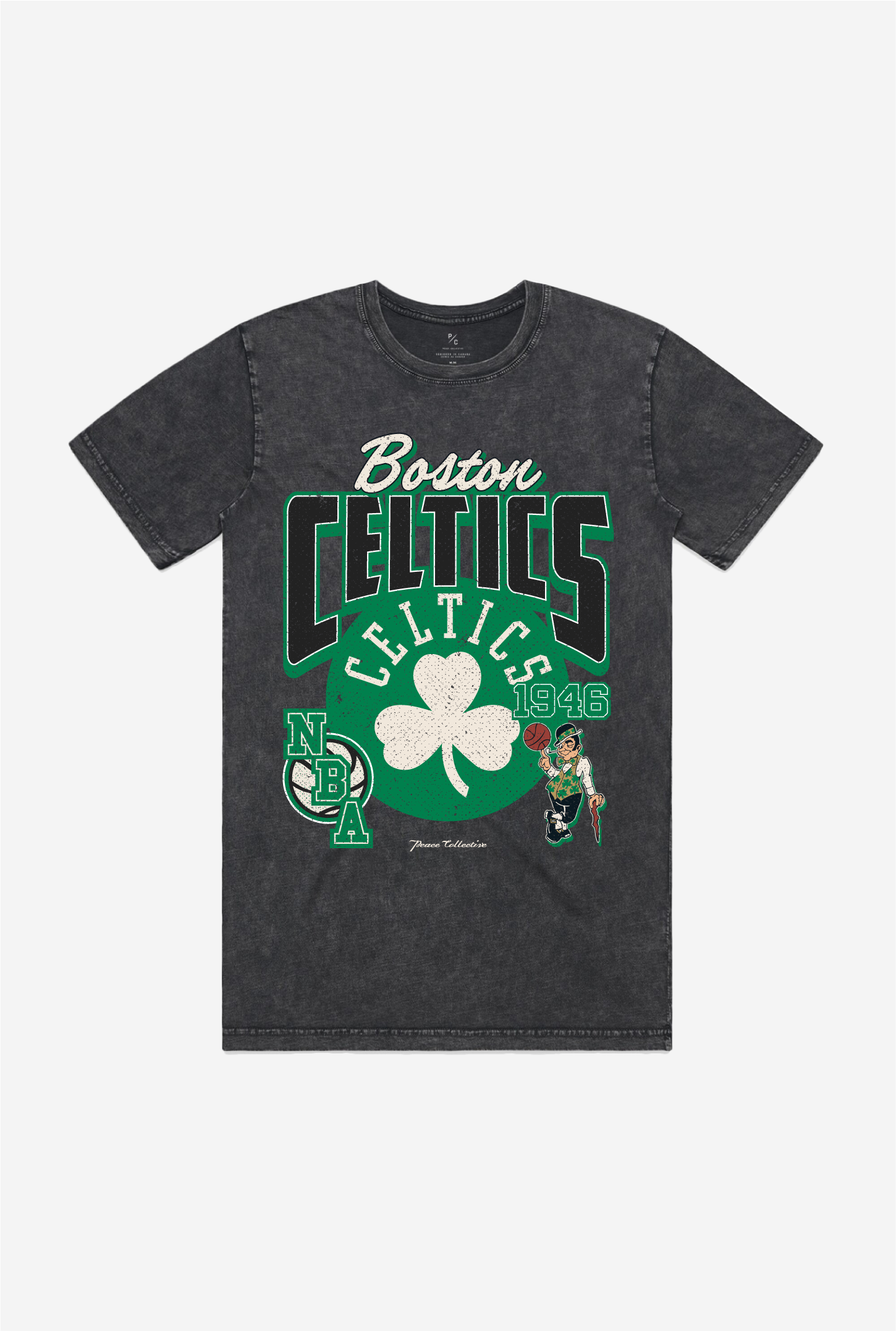 Boston Celtics Stonewash T-Shirt – Black