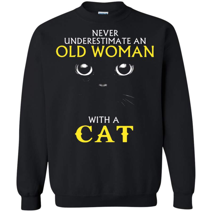 AGR Never Underestimate An Old Woman With A Cat Sweatshirt