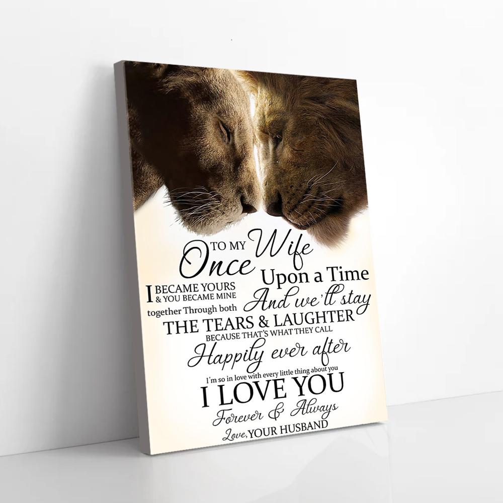 To My Wife I’M So In Love With Every Little Thing About You Lion Love Portrait Poster&Canvas,Gift For Wife From Husband Birthday,Home Decor Bedding Couch Sofa Soft And Comfy Cozy