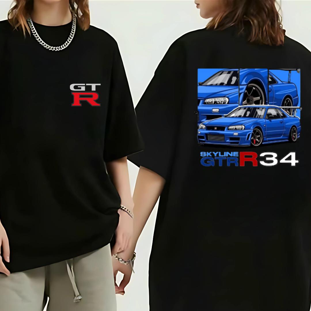 Nissan Car Shirt – Nissan Skyline GTR34 Unisex, Summer Outfit, Top, Crewneck Top, Short Sleeve