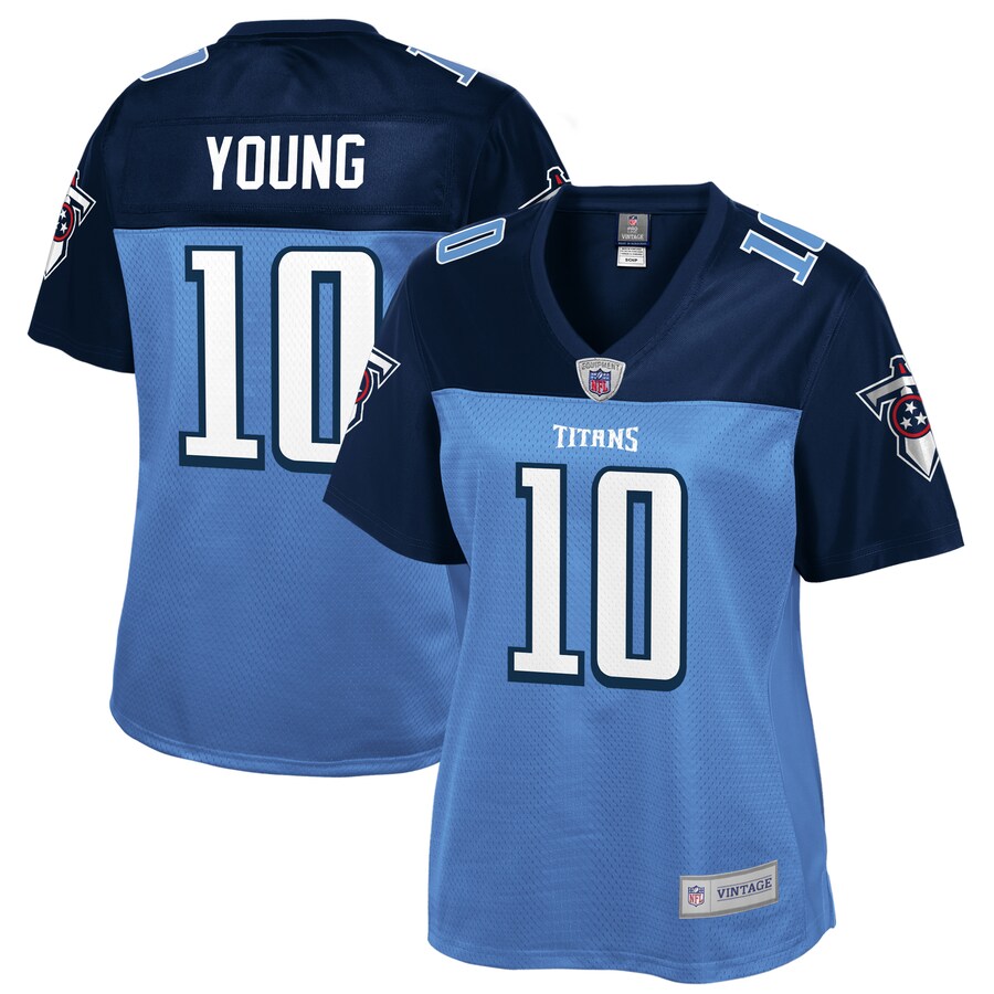 Vince Young Tennessee Titans NFL Pro Line Womens Retired Player Jersey – Navy