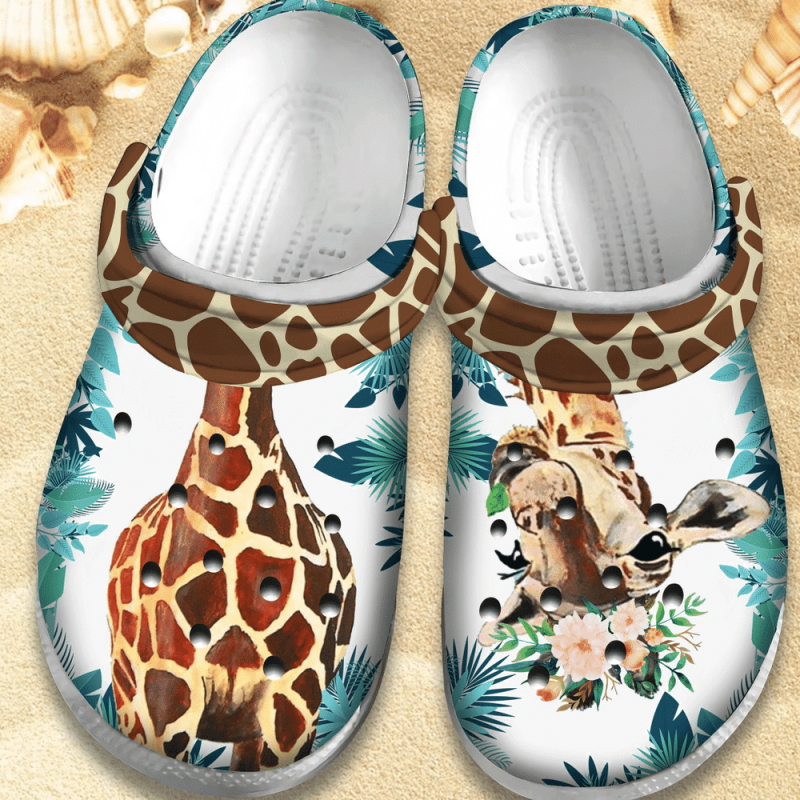 Cute Giraffe Tropical Gift For Lover Rubber clog Shoes Comfy Footwear 2