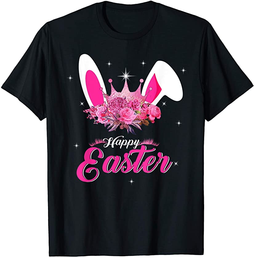 Cute Rabbit Happy Easter Day Eggs Boys Girls Kid Tee bunny T-Shirt