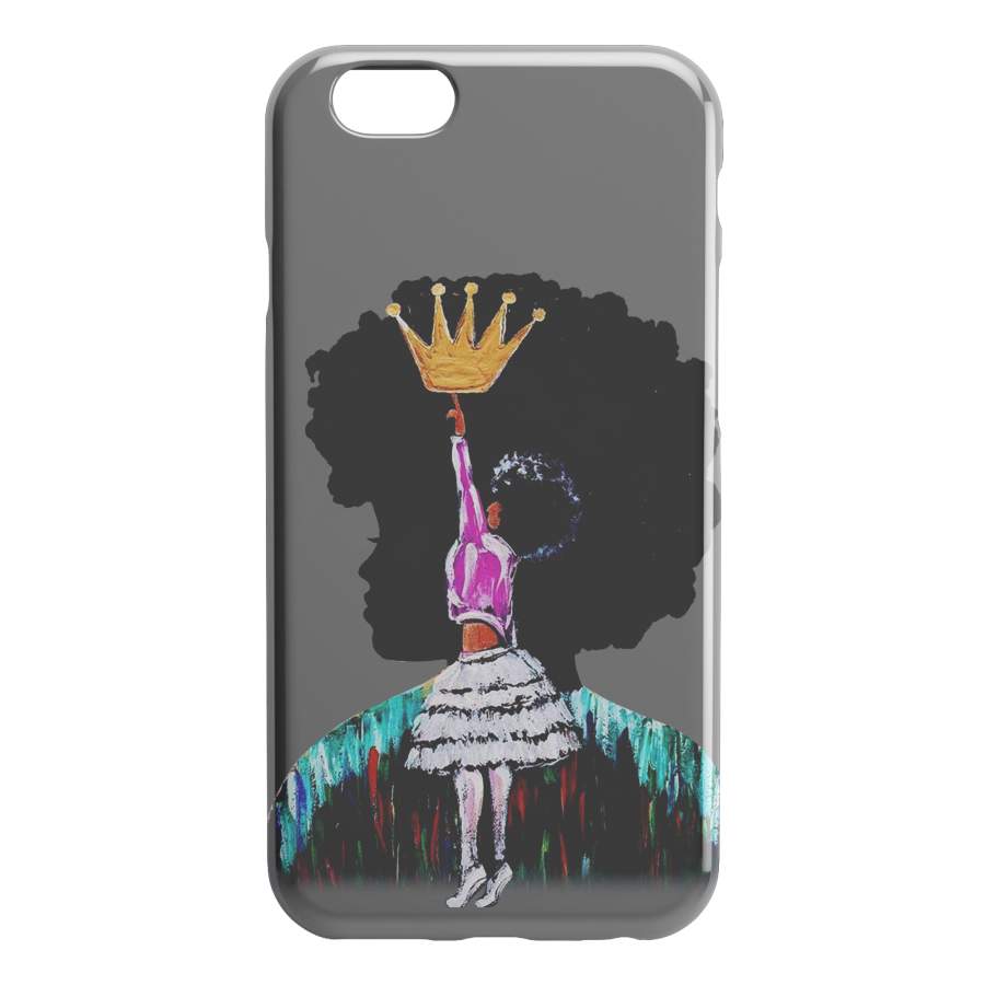 African American Black Girl Africa Melanin With Crown iPhone Case