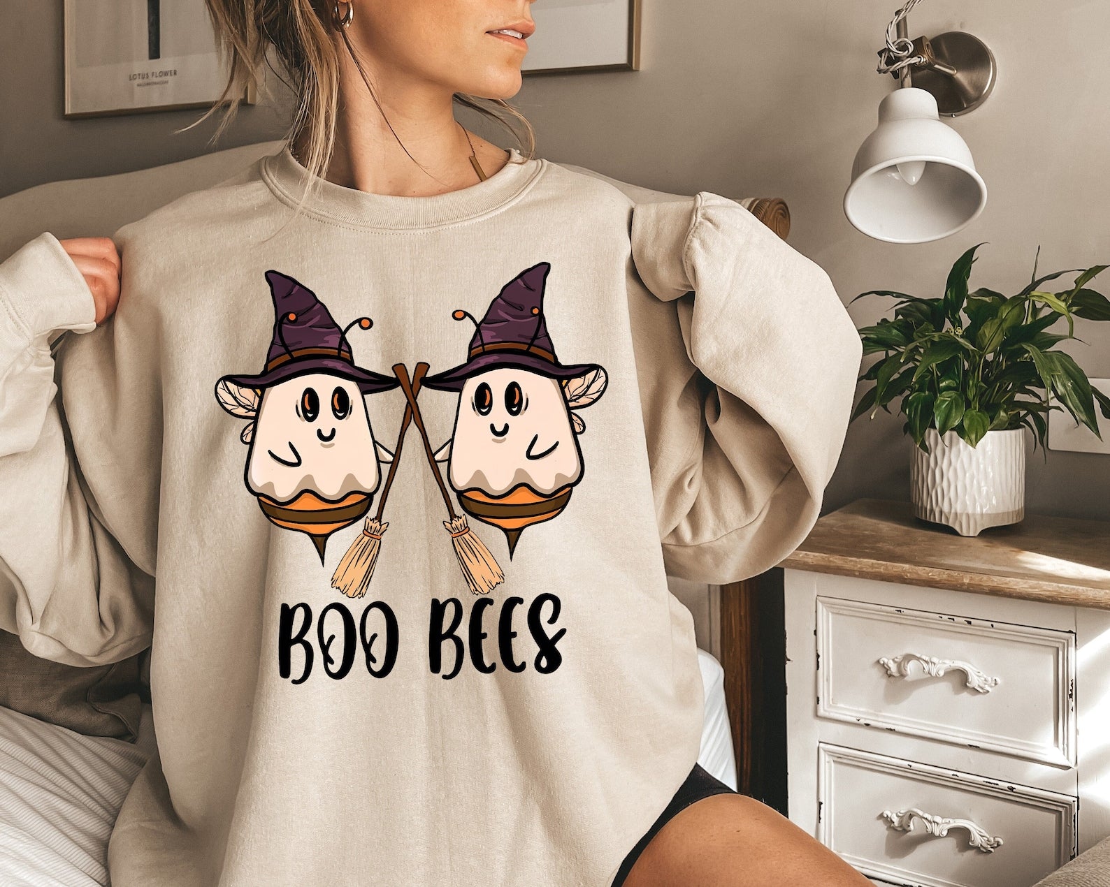 Halloween Ghost 2D Crewneck Sweatshirt All Over Print Sweatshirt For Women Sweatshirt For Men