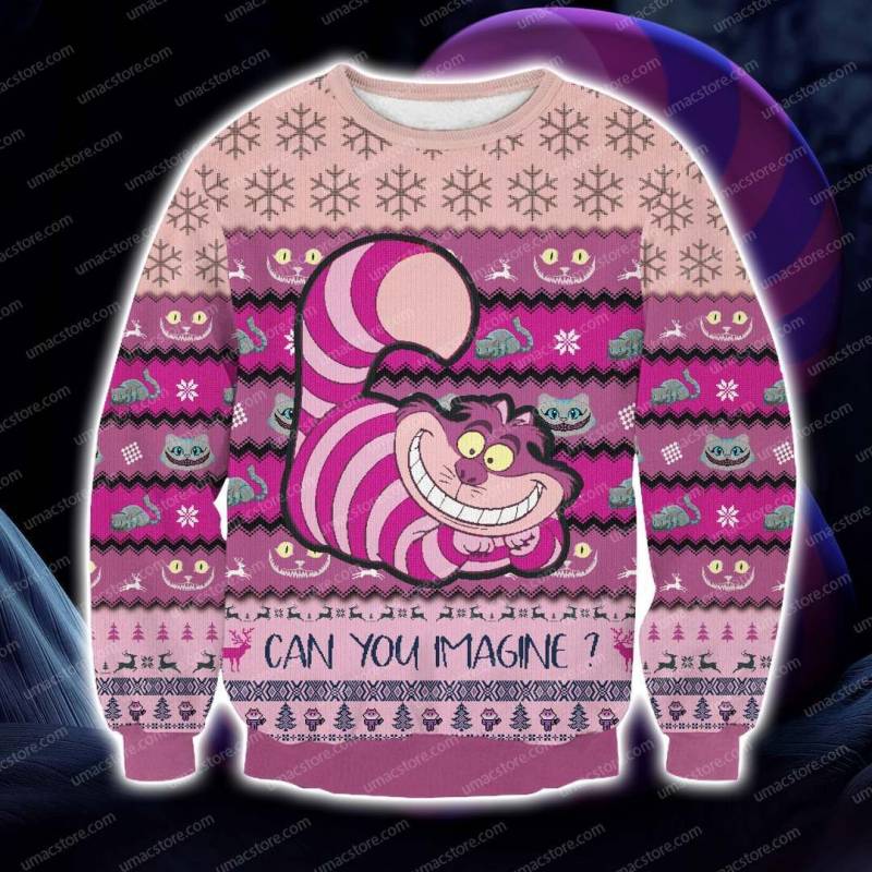 Cheshire Cat 2111 3D Print Ugly Christmas Sweatshirt