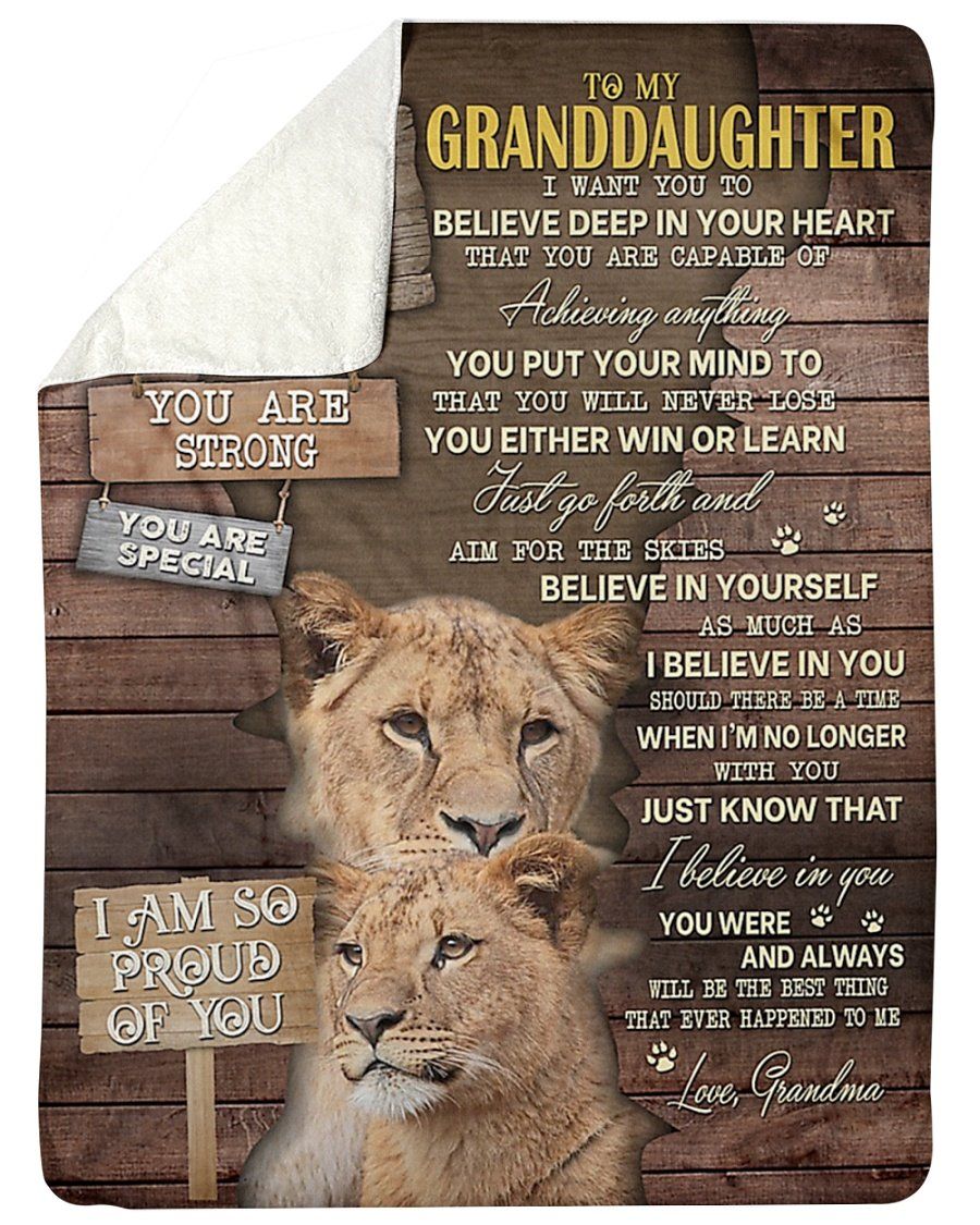 You Are Special Lion Grandma Gift For Granddaughter Fleece Blanket Sherpa Blanket