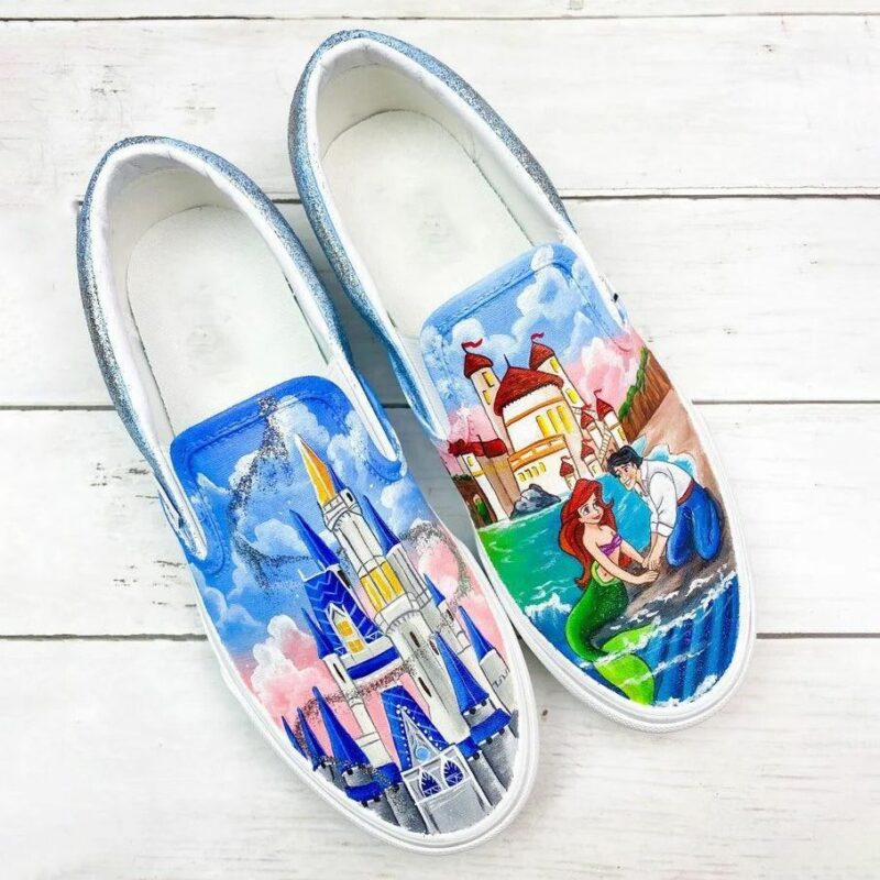 Ariel And The Castle The Little Mermaid Gift For Men And Women Slip On Shoes