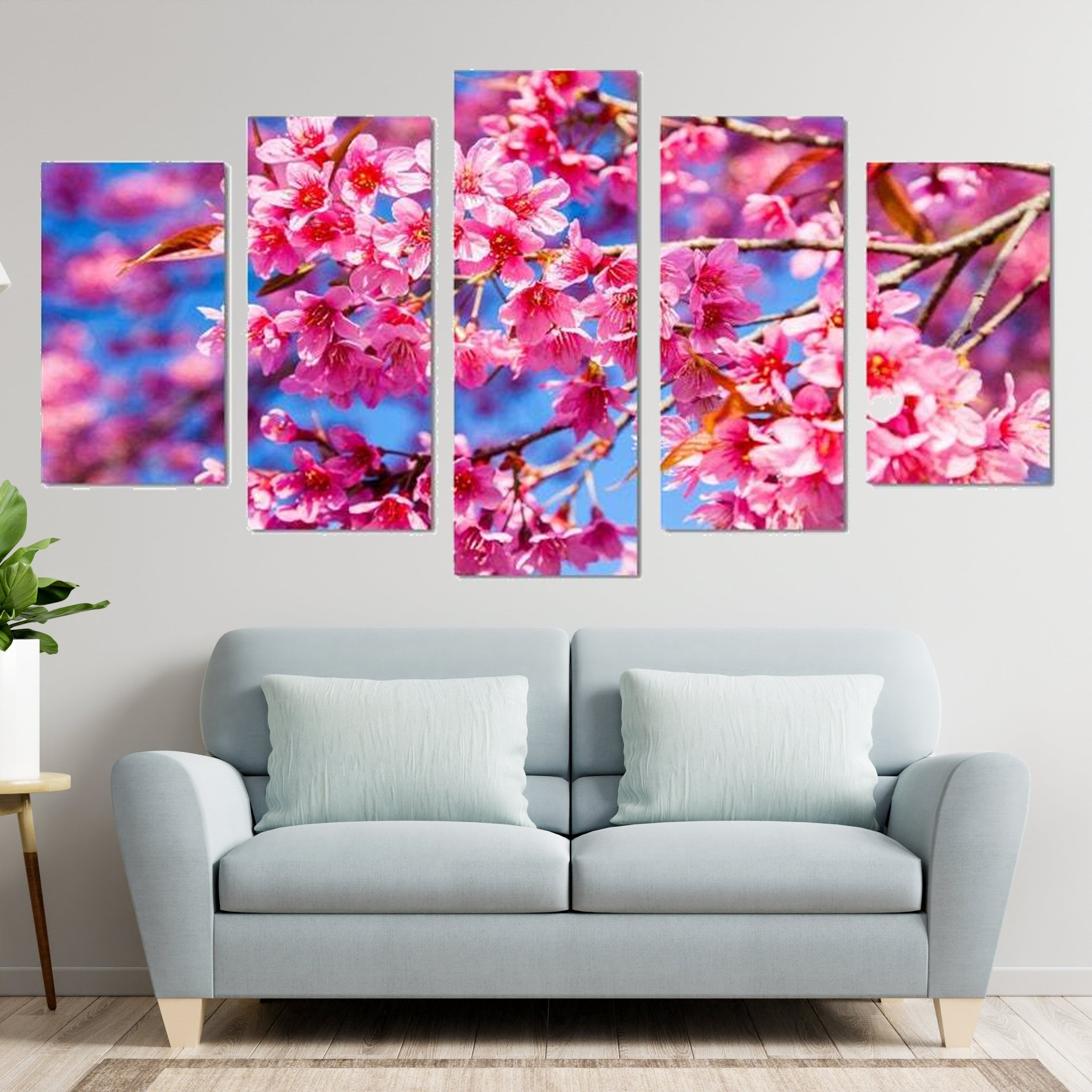 Pink Cherry Blossom Wall Art Canvas Printing Decor – Zeleton Store