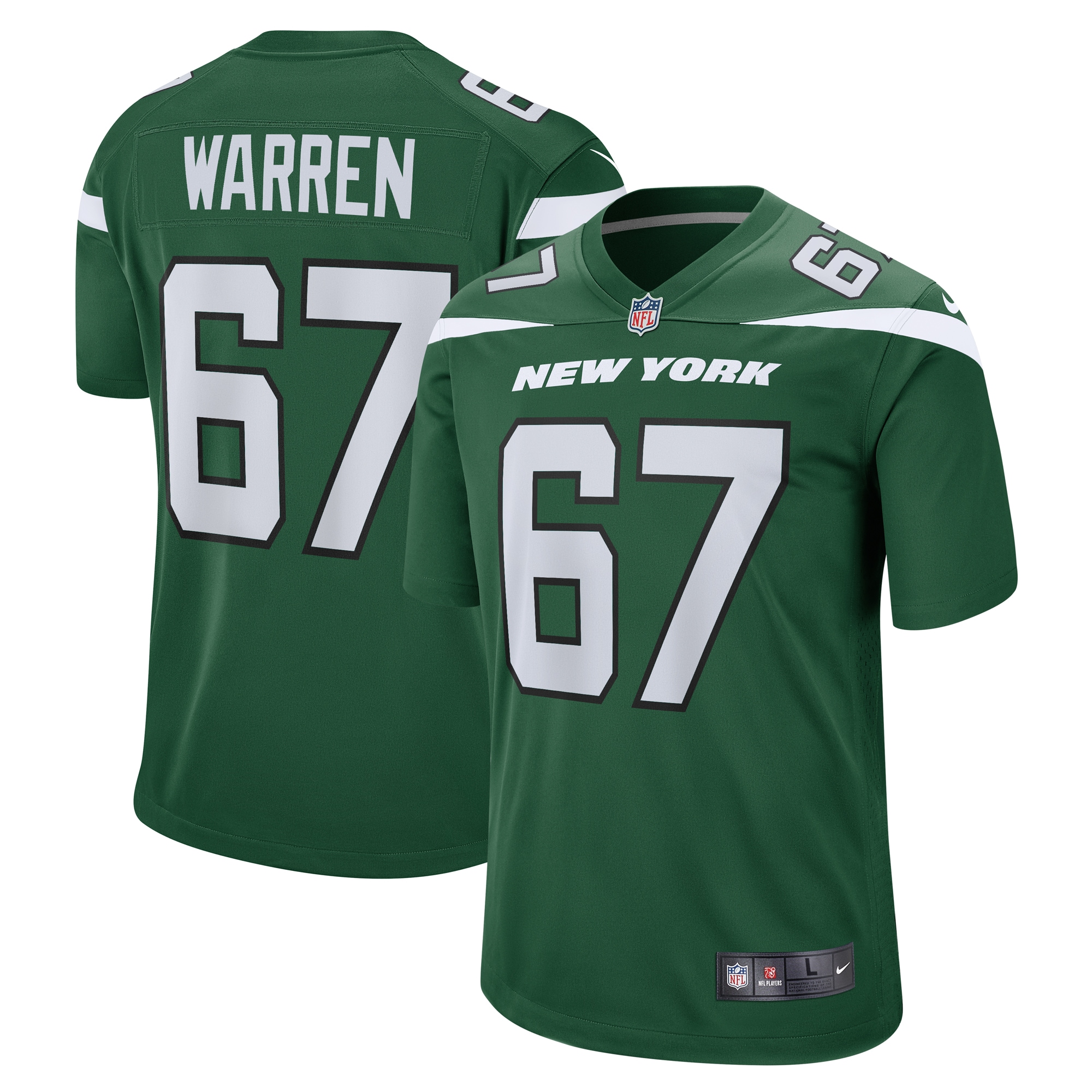 Men’s New York Jets Carter Warren Gotham Green  Game Jersey