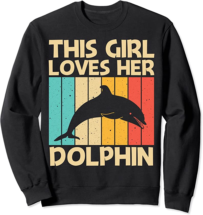 Cool Dolphin For Girls Kids Dolphins Beluga Whale Sea Animal Sweatshirt