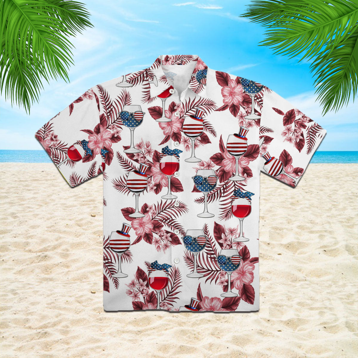 Oragontee Red Wine Blue Hawaii Shirt For Men Women Adult Ha57532