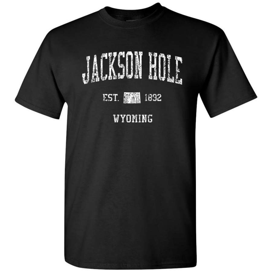 Jackson Hole Wyoming WY T-Shirt Vintage Sports Design Tee