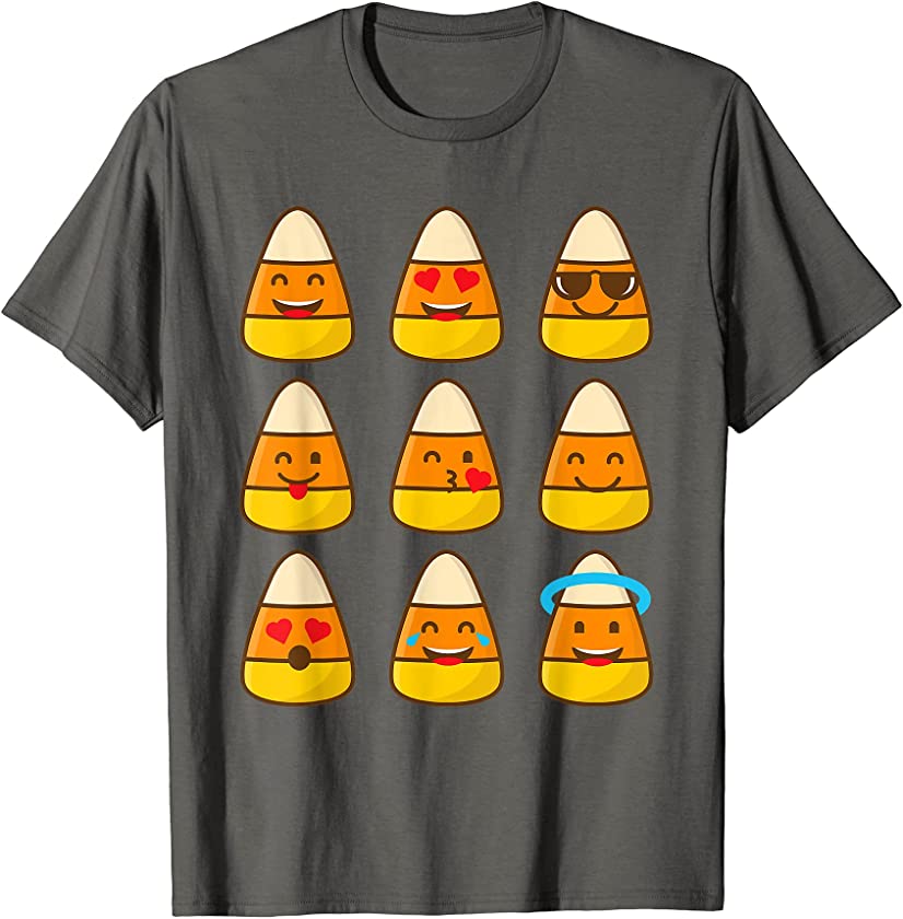 Candy Corn Halloween Shirt Cool Funny Emoticons Gift T-Shirt