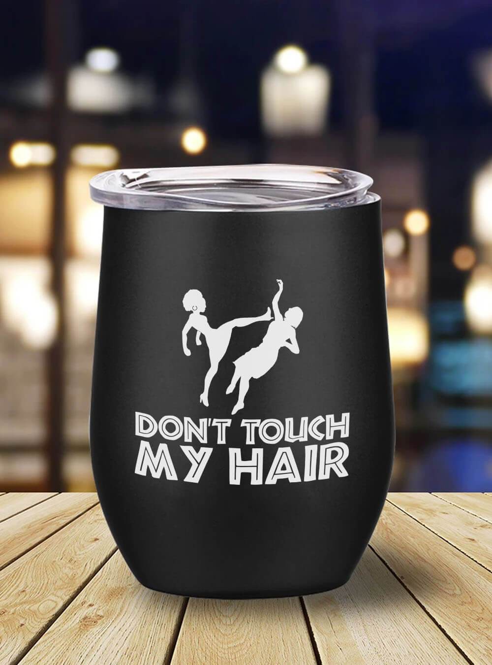 African American Tumbler Don’t Touch My Hair Melanin Natural Hair Stainless Steel Wine Tumbler Mug Black History Gifts BPS8120