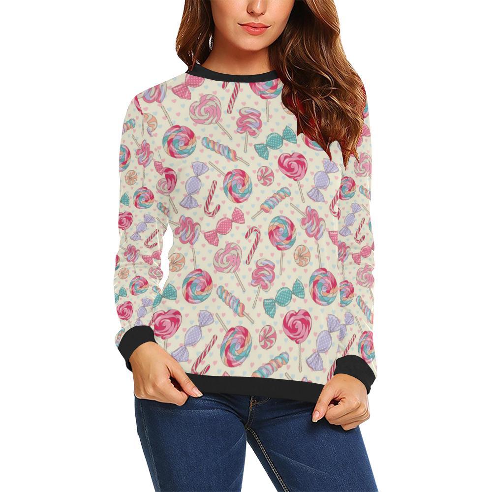 Candy Pattern Print Design Ca04 Women Long Sleeve Sweatshirt