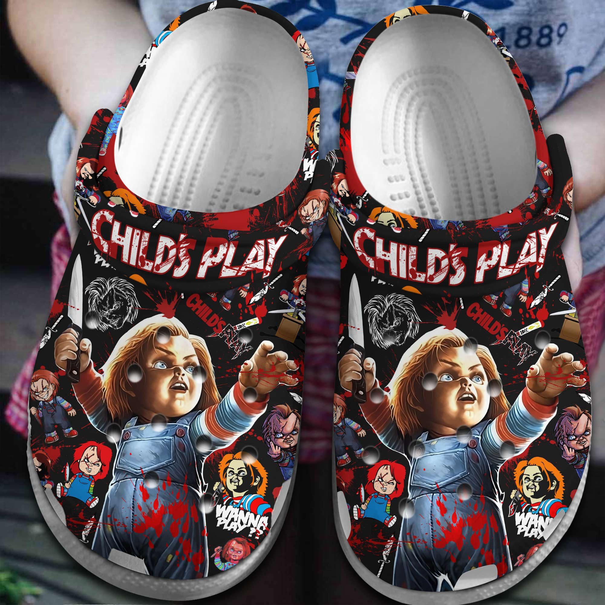 Child’s Play Movie Halloween Crocs Crocband Clogs Shoes Comfortable For Men Women and Kids