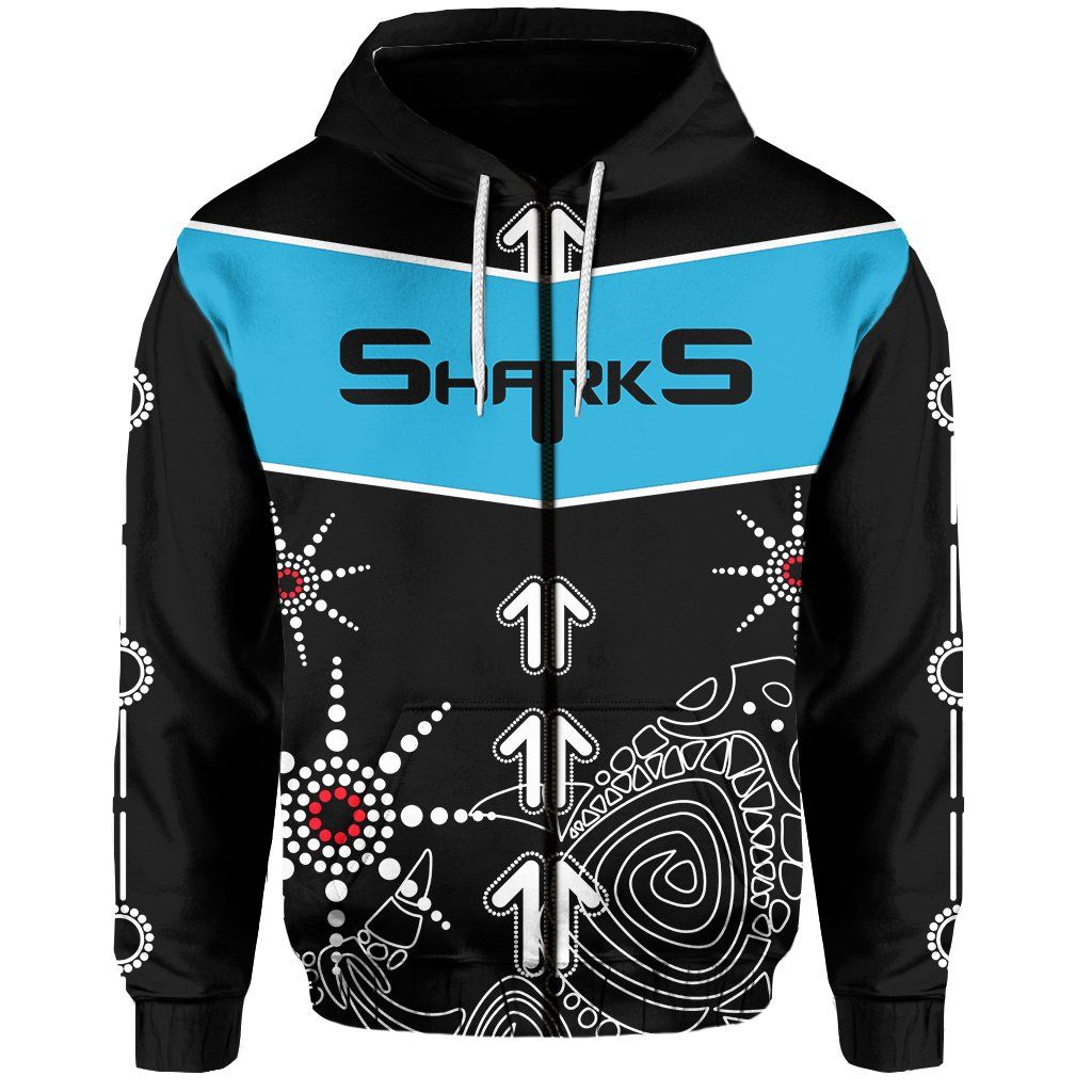 Sharks Zip-Hoodie Aboriginal Black TH4