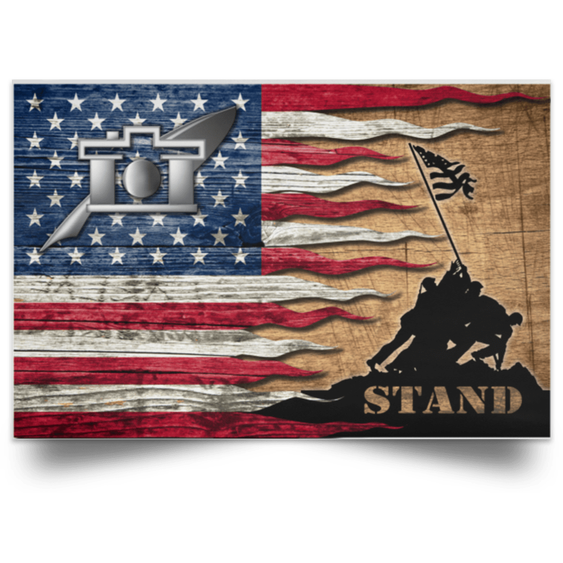 USCG PUBLIC AFFAIRS SPECIALIST PA Logo Stand For The Flag Satin Landscape Poster