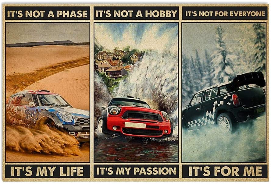 Vintage Car Desert Water And Snow – It’S My Passion It’S My Hobby Poster Art Print      Home Decor Gift For Men Women Family Friend On Birthday Xmas