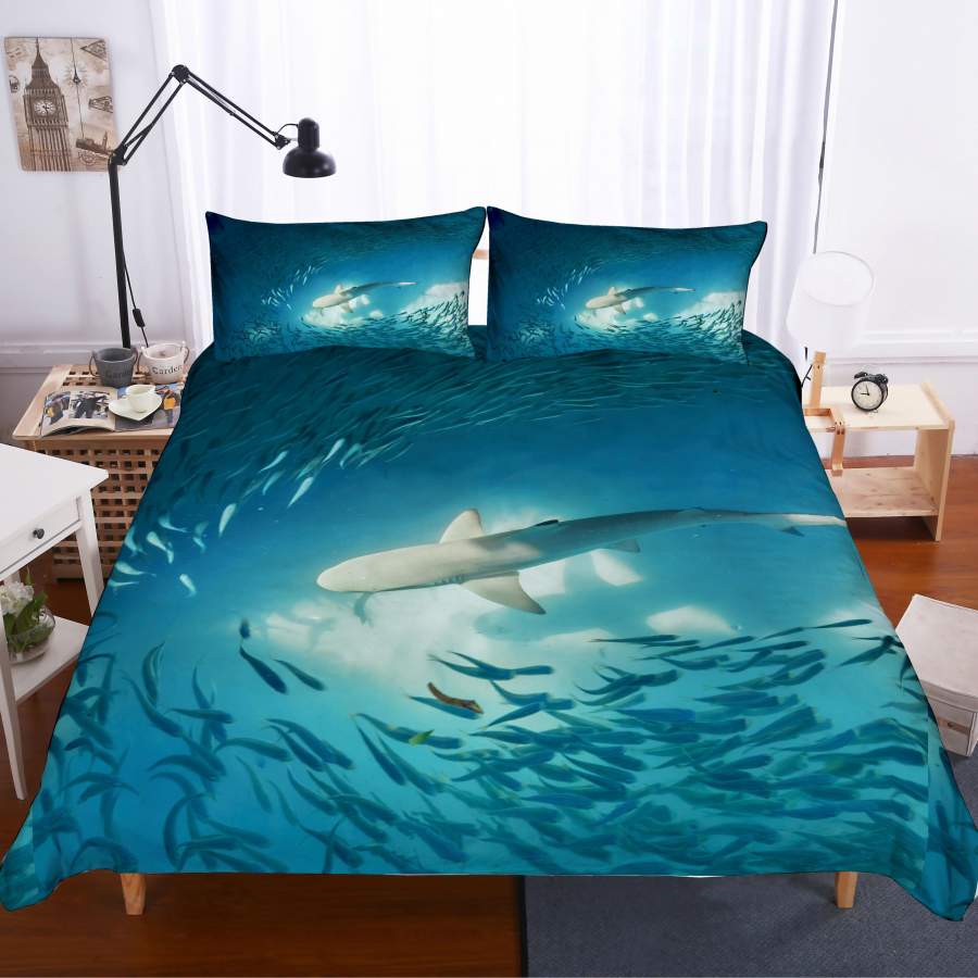 3D Shark Quilt Cover Set Bedding Set Pillowcases 113