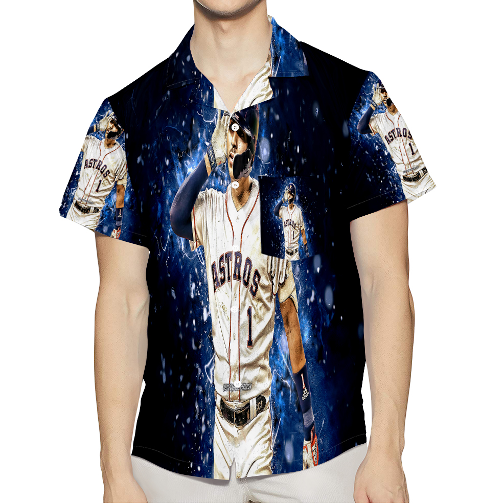 Houston Astros Carlos Correa 1 3D All Over Print Summer Beach Hawaiian Shirt With Pocket