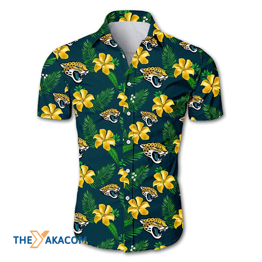 Jacksonville Jaguars Nfl Team Floral Gift For Fan Button Up Shirt Short Sleeve Hawaii Ha56596