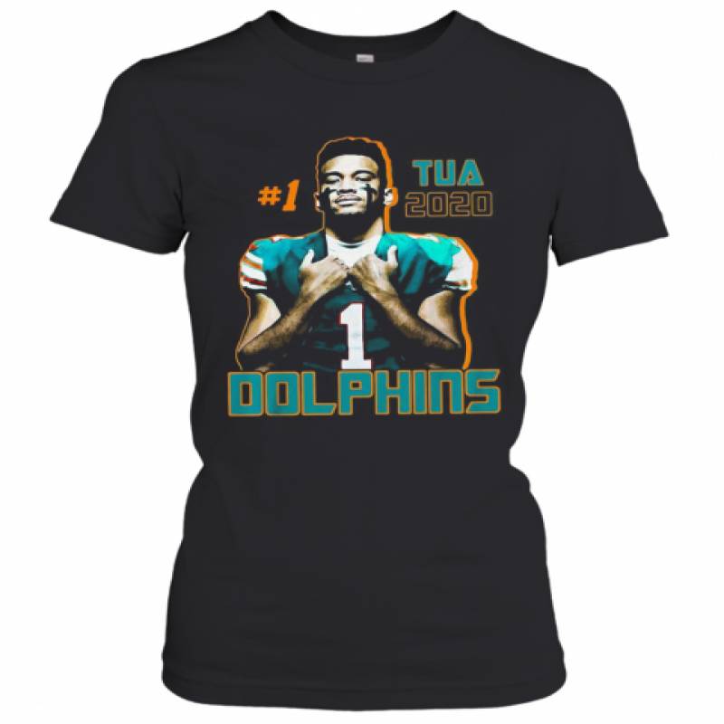 1 Tua Tagovailoa 2020 Miami Dolphins Football Women's T-Shirt