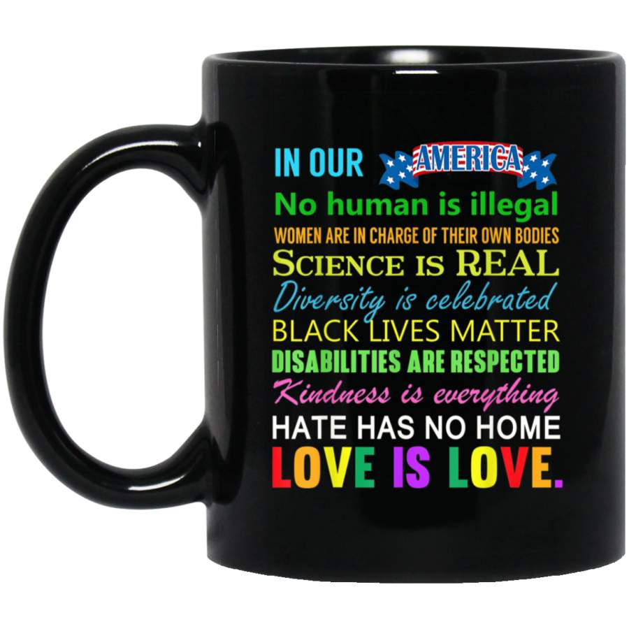 Science Is Real Black Lives Matter Shirt Gay Pride Kindness Black Mugs