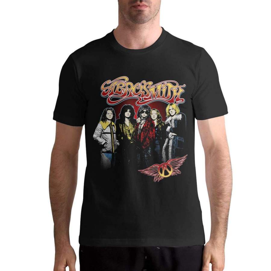 AlvaLynd Mens Tshirts Man’s Aerosmith T-Shirt Black