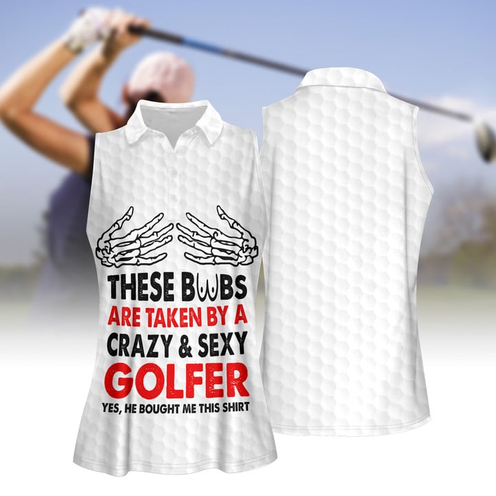 Funny Skeleton Hand Taken By Golfer Women Polo Shirt, Golf Pattern Polo Shirt, Funny Golf Shirt