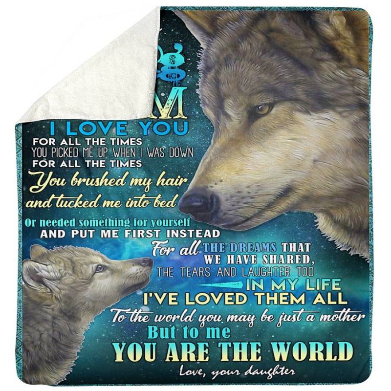 Wolves Daughter To My Loving Mom With Love Trending For Family Sherpa Blanket