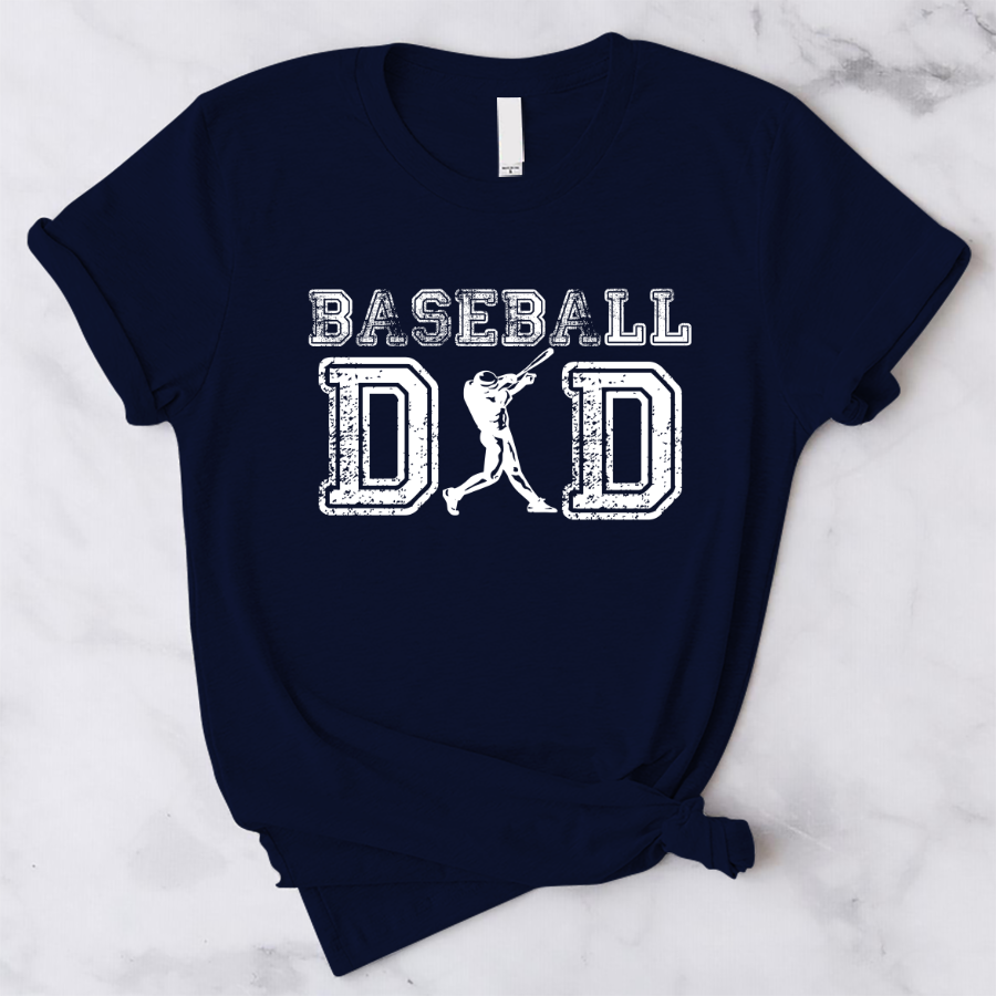 Baseball Dad T Shirt Fathers Day Gift For Daddy Papa Father