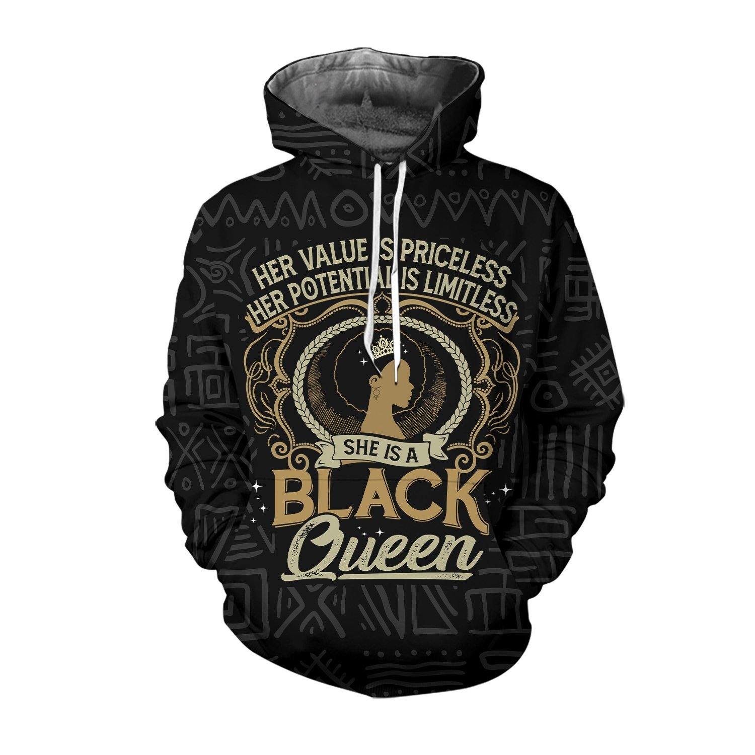 She Is A Black Queen All-Over Print Hoodie