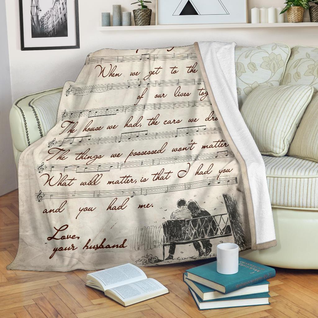 To My Wife When We Get To The End Of Our Lives Together Vintage Blanket Gift For Wife From Husband Birthday Gift Home Decor Bedding Couch Sofa Soft And Comfy Cozy