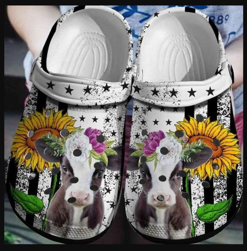 Funny Cow In The Us Shoes – Sunflower Outdoor Shoes Gifts For Girl Daughter Sister Mother