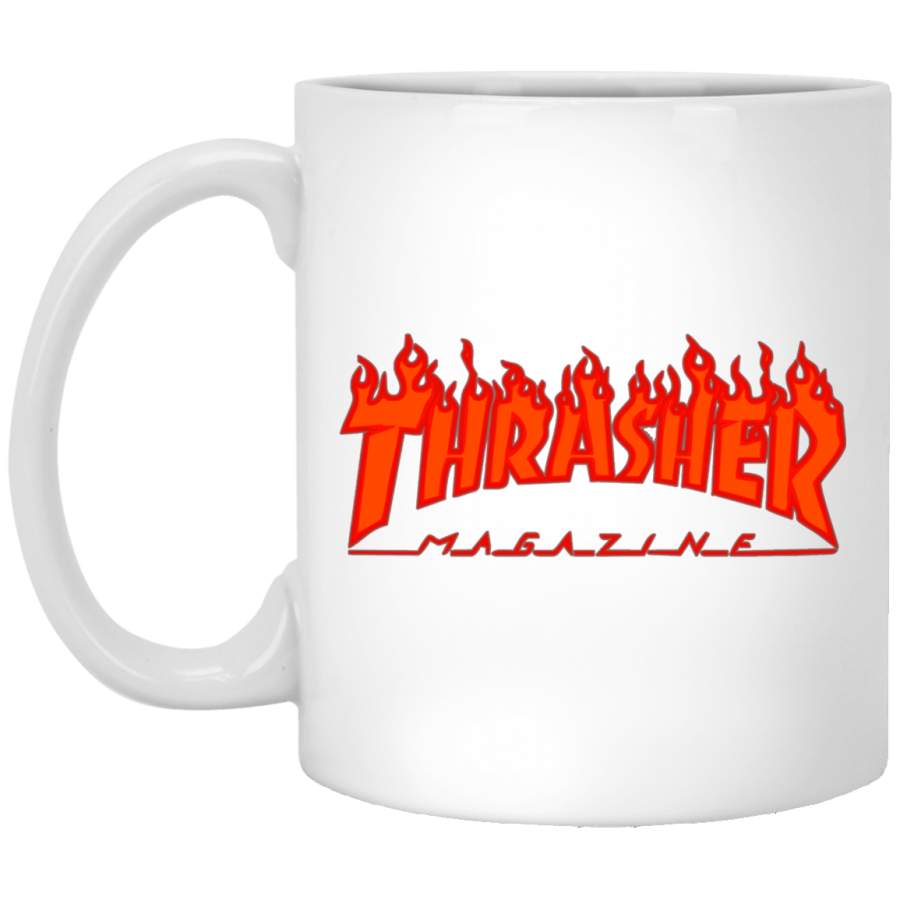 Thrasher Magazine Skateboarding Red Design White Mug