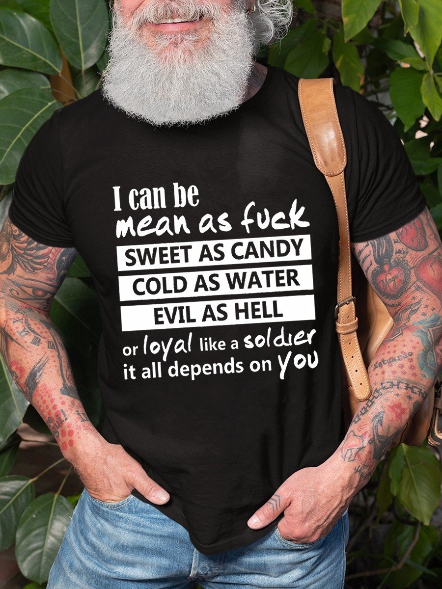 Men’S Sweet As Candy Cold As Water Evil As Hell T-Shirt