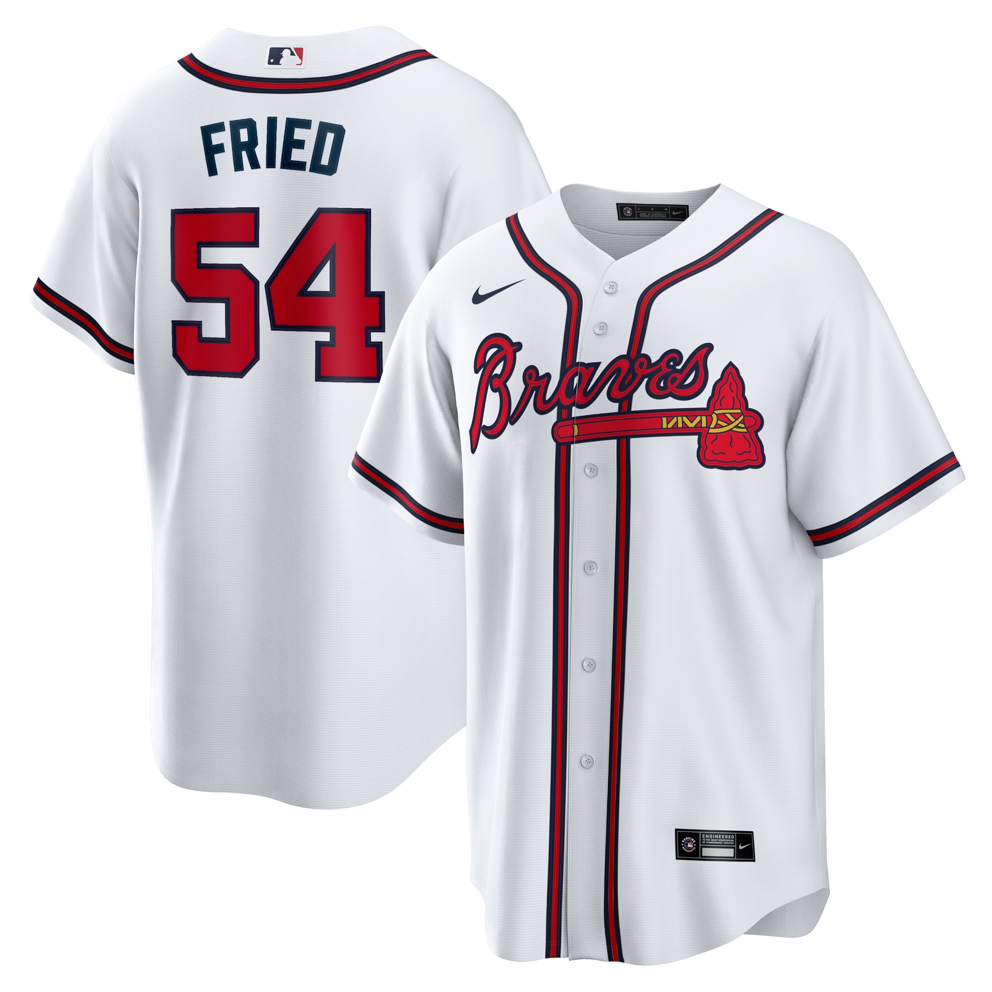 Max Fried Atlanta Braves Home Replica Player Jersey – White