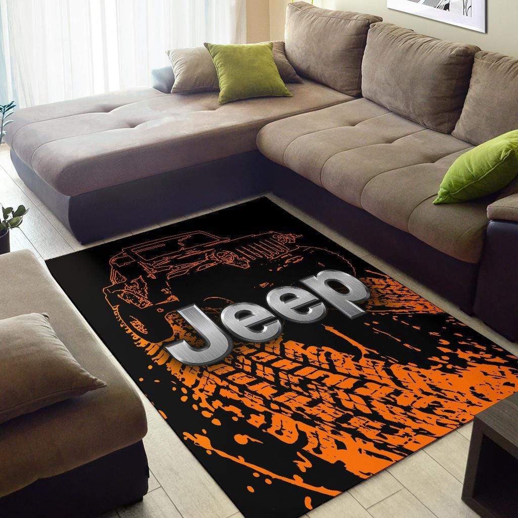 Jeep Orange Rectangle Rug