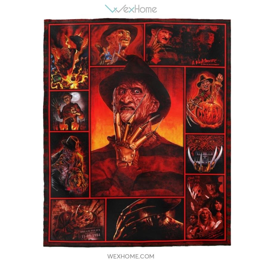 Freddy Krueger Horror Film Velveteen Plush Blanket Unique Design W1411