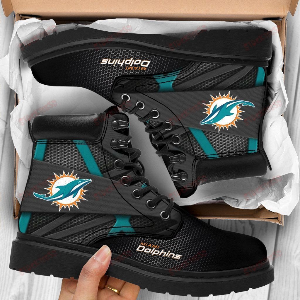 Miami Dolphins Boots – Premium Shoes/ Premium Leather Boots – Gift For Sports Lovers 414