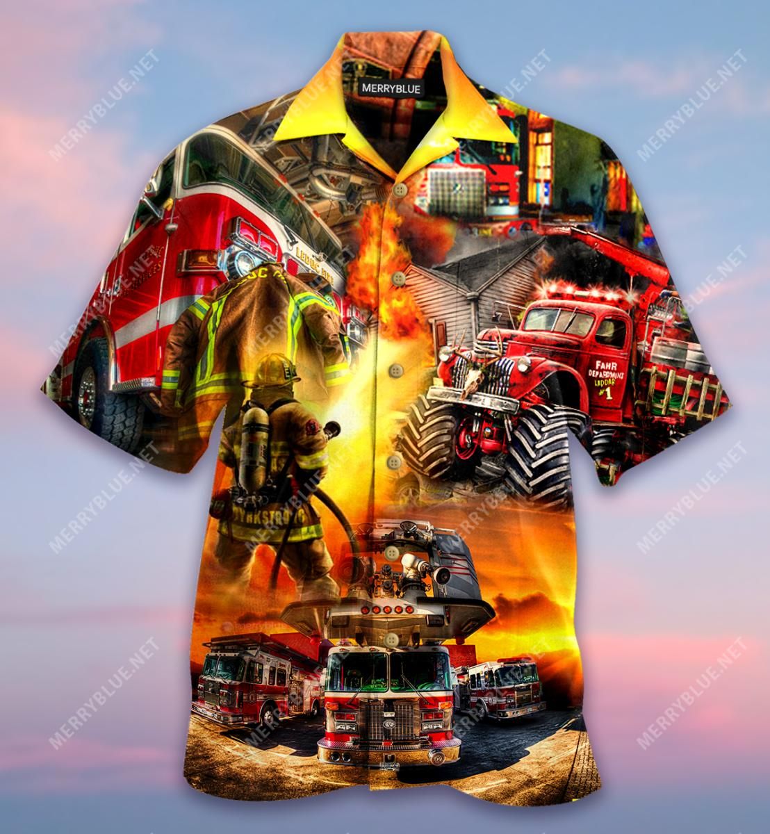 You’Re The Fire In My Heart Firefighter Aloha Hawaiian Shirt Colorful Short Sleeve Summer Beach Casual Shirt For Men And Women