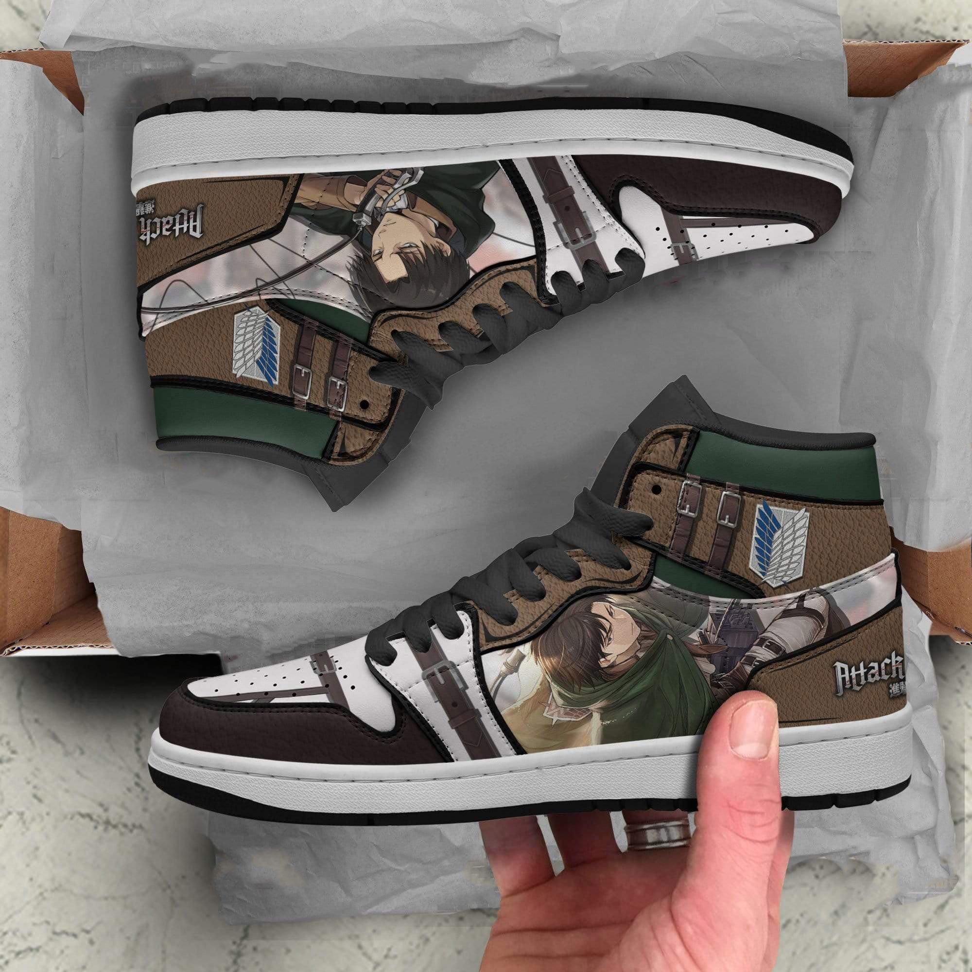 Attack On Titan Shoes Levi Ackerman Custom Anime Jd Sneakers