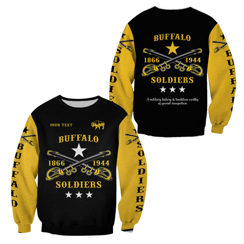 (Custom Personalised) Buffalo Soldiers Sweatshirt African American Military Simple Style – Black Gold Lt8