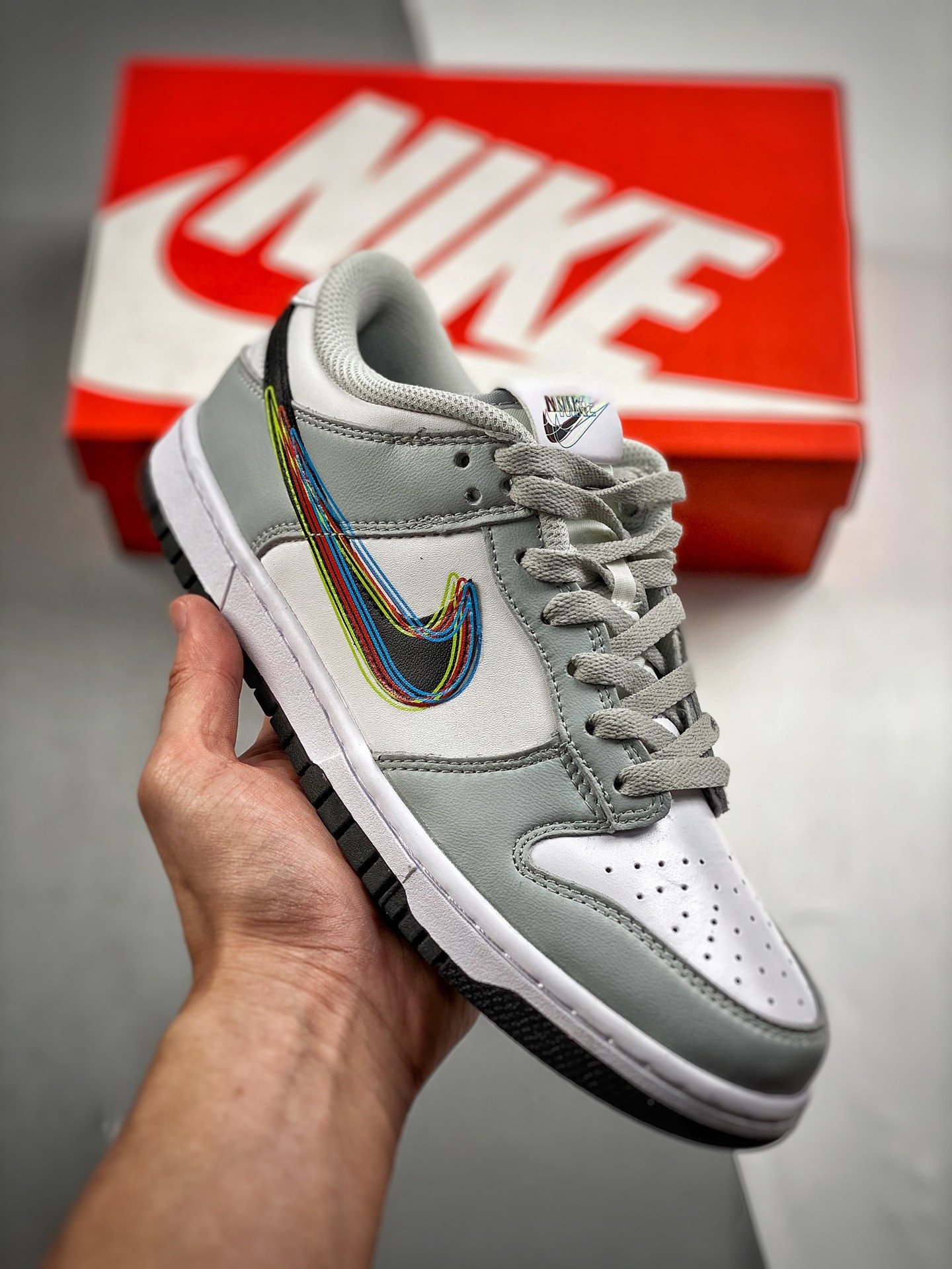 Nike Dunk Low 3D Swoosh White Grey DV6482-100 5339380