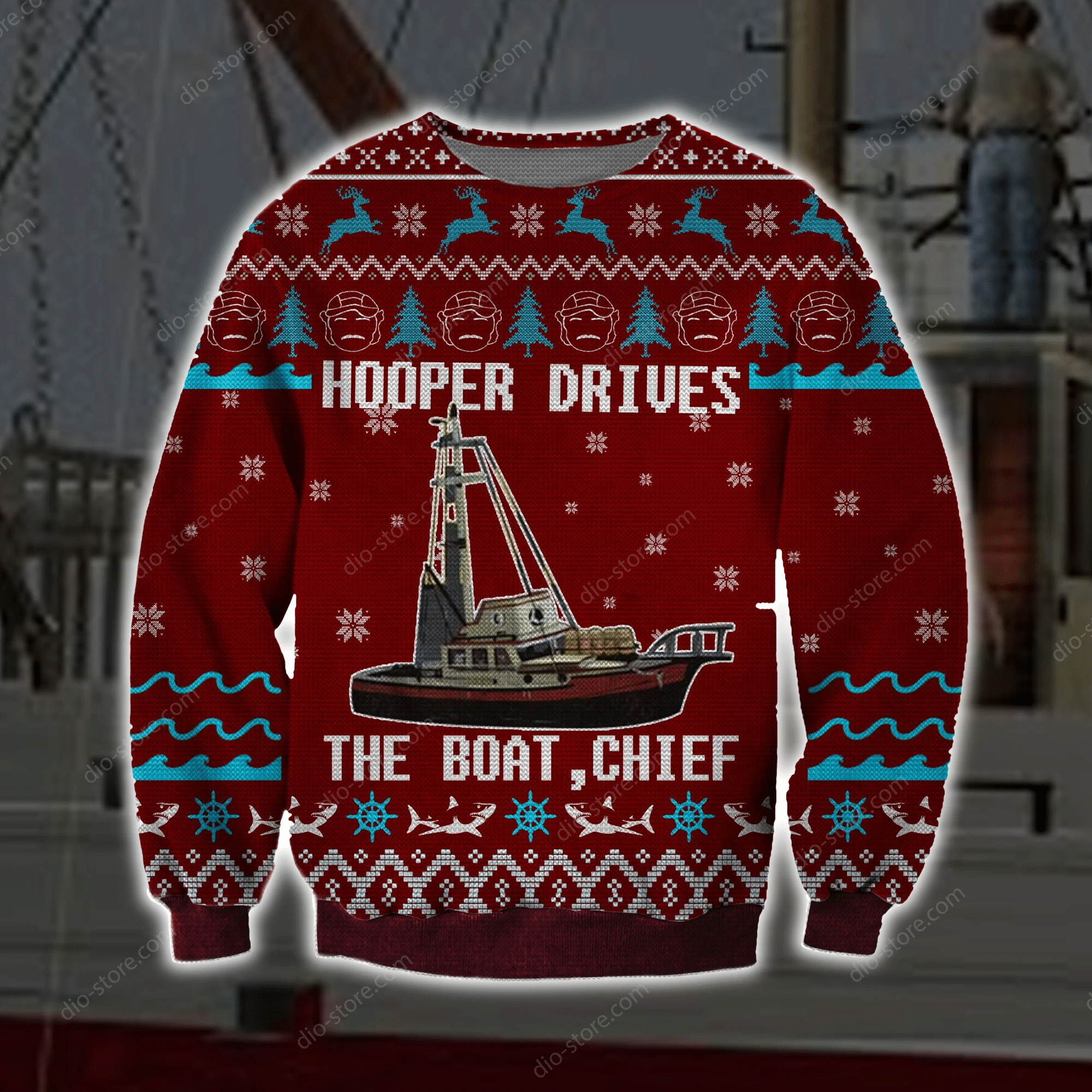 Hooper Drives Knitting Pattern 3D Print Ugly Christmas Sweater