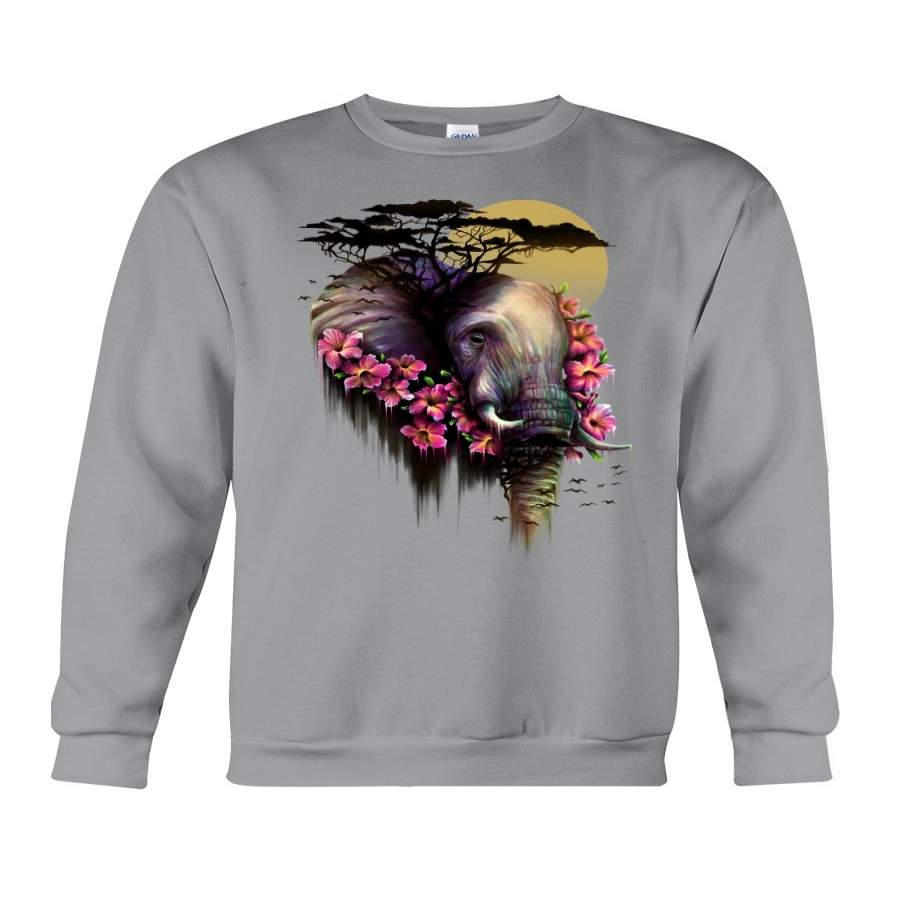 I Love Elephant Beautiful Flower Gift Sweatshirt